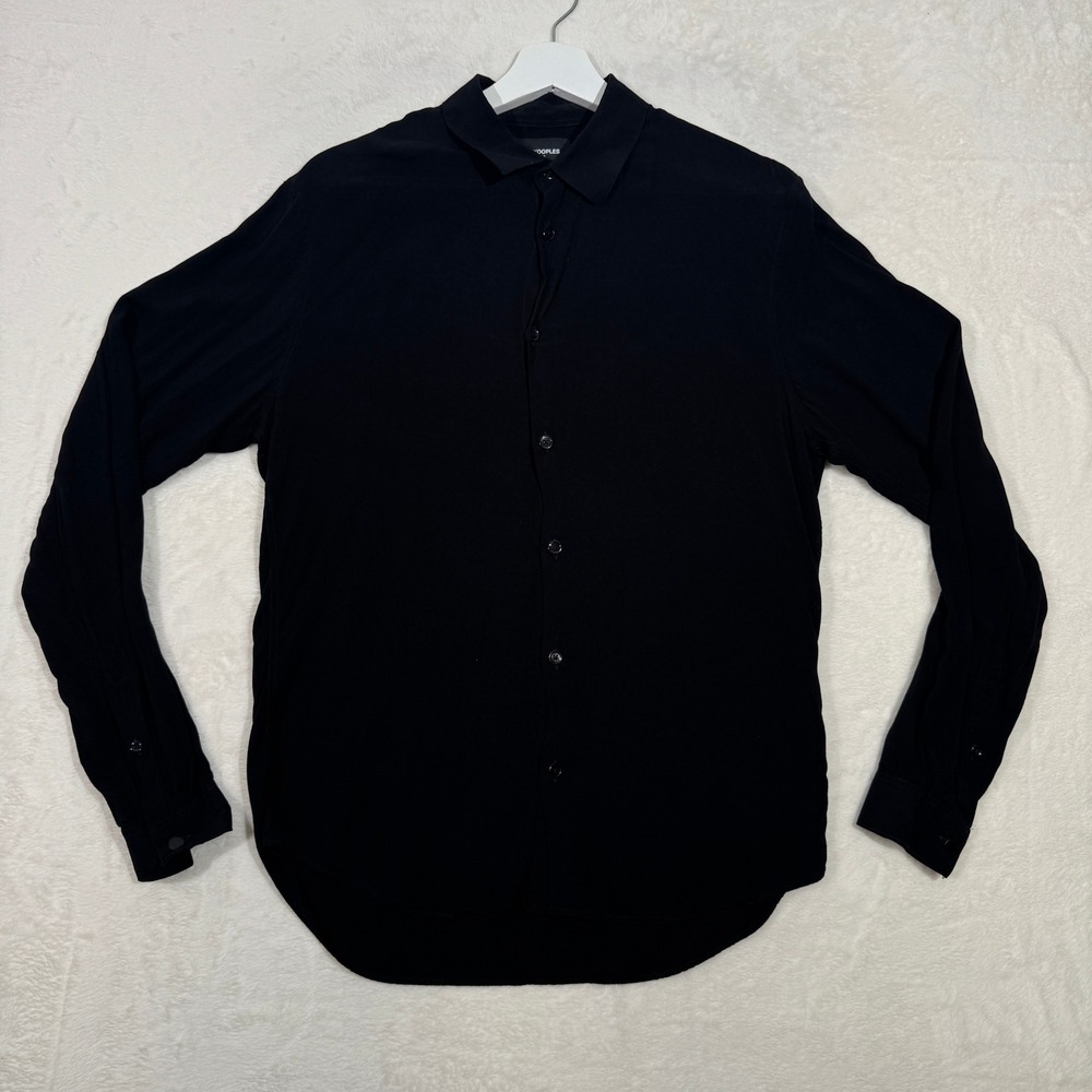 The Kooples Shirt Mens S Black Relaxed Fit Viscose Long Sleeve